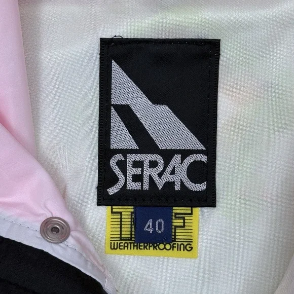 Serac Neon Windbreaker Jacket Mens Large Colorblock 90s Ski Anorak - Picture 6 of 13